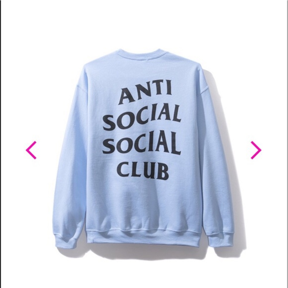 Blue Anti Social Social Club Crewneck